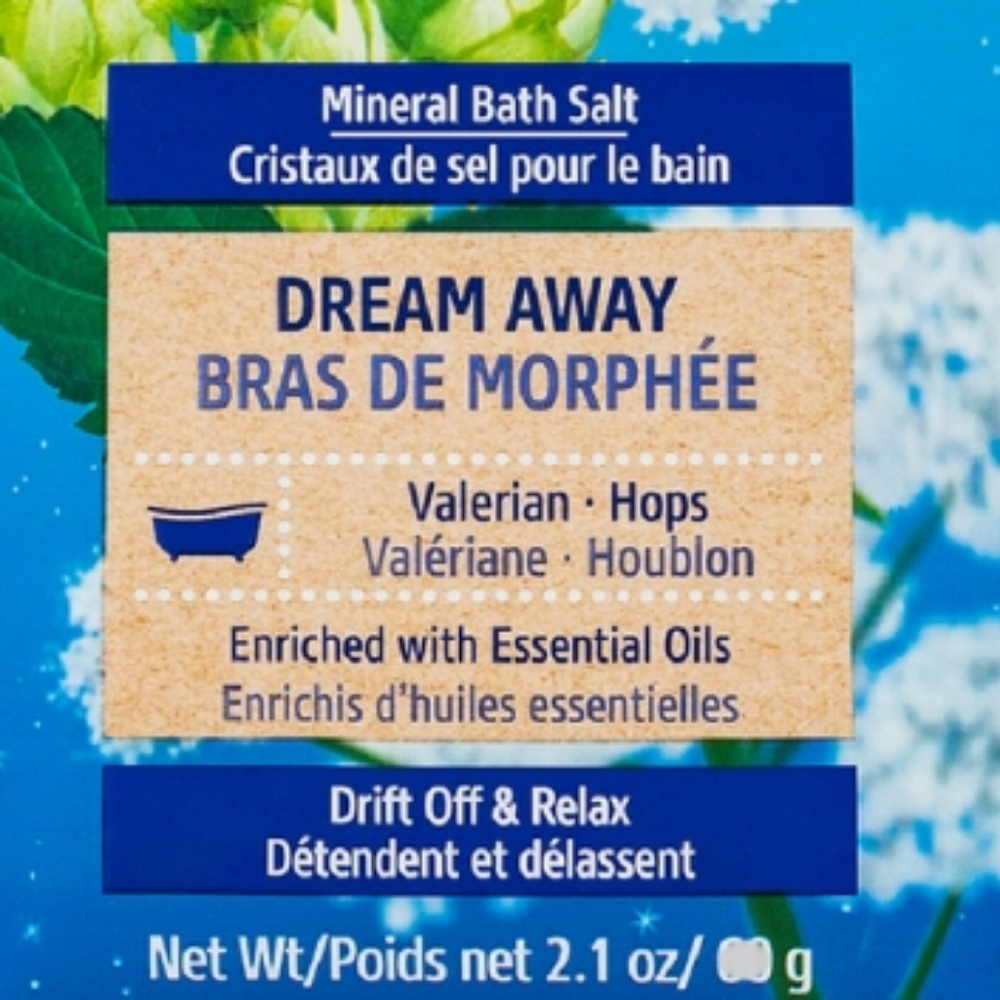 💛 4/$15 dream away valerian and hops mineral bath salt soak packet